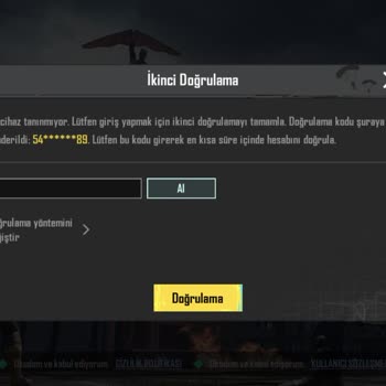 PUBG (Pubgmobile.com) İki Faktörlü Doğrulama Kodu