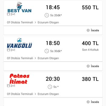 Vangölü Turizm Otobüs Firması Fiyat Tutarsızlığı?