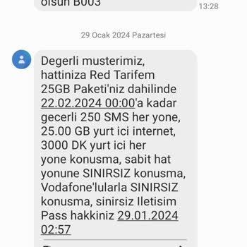 Vodafone' Un Direkt Faturalı Red Tarifeye Geçirmesi Mağdurum