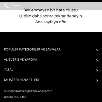 Kiko Milano Kiko App Hatası