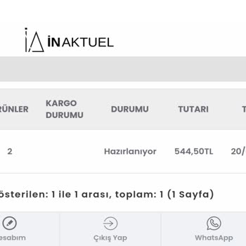 inaktuel.com Siparişim Hala Gelmedi, İletişim Sorunu!