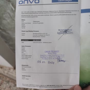 20 Günlük Cihaz Onvo Ses Var Görüntü Yok