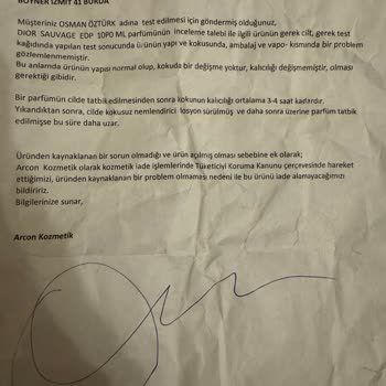 Boyner Arcon Kozmetik Dior Sauvage Akıtma Sorunu
