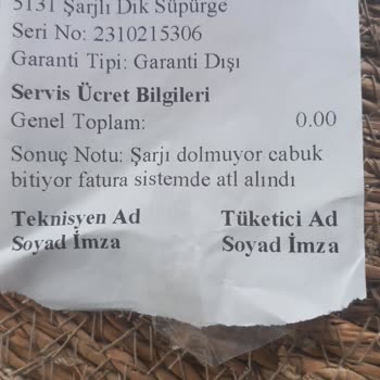 Grundig 2 Aylık Dikey Süpürge İçin Servis Ücreti Talep Ediyor