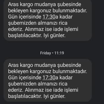 Aras Kargo Paketimi İade Etmiyor/eve Getirmiyor