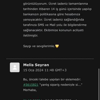 Vivense Para İadesi Sorunu