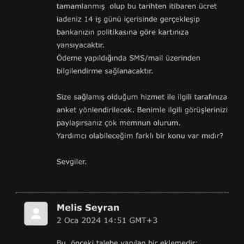 Vivense Para İadesi Sorunu