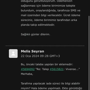 Vivense Para İadesi Sorunu