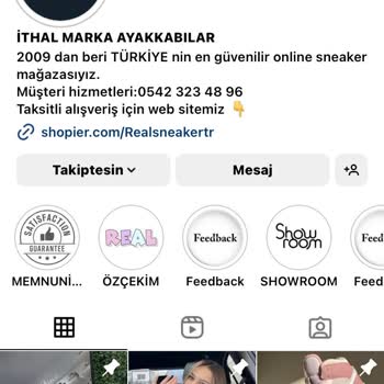 Realsneakers (Realsneakers.tr) Realsneakers.tr Instagram Satış Sayfası