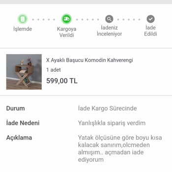 Koçtaş İade Kargo Şirketinin Güncelleme Yapılmaması Kargo Mağduriyeti