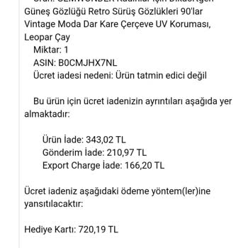 Amazon Para İadesi Yapmıyor