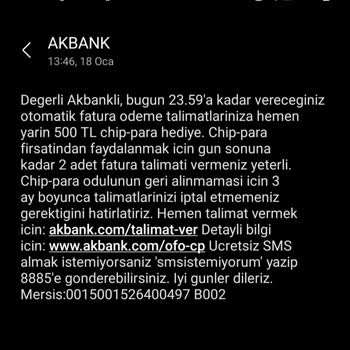 Akbank Vaad Edilen Çip Para Yüklenmedi!
