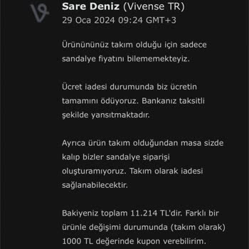 Vivense Den Mutfak Masası Takımı Aldım Mağduriyet Üstüne Mağduriyet