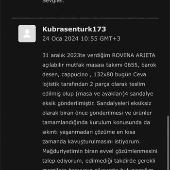 Vivense Den Mutfak Masası Takımı Aldım Mağduriyet Üstüne Mağduriyet