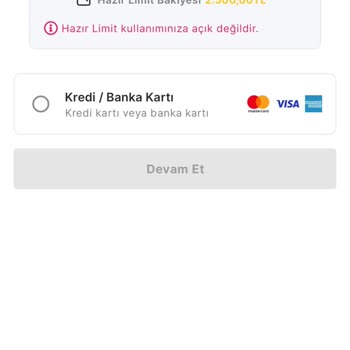 MoneyPay Hazır Limit Kullanıma Açık Değildir