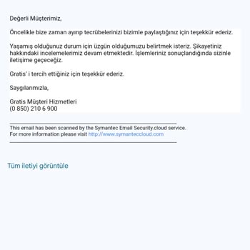 Gratis Ürün Yok İade Yok