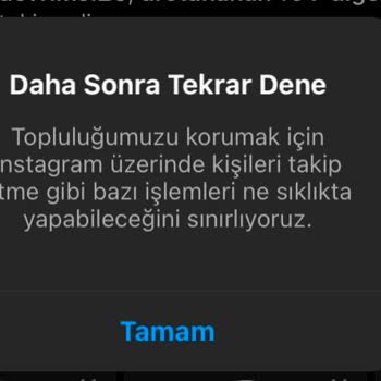 İstek Atamıyorum Instagram'dan