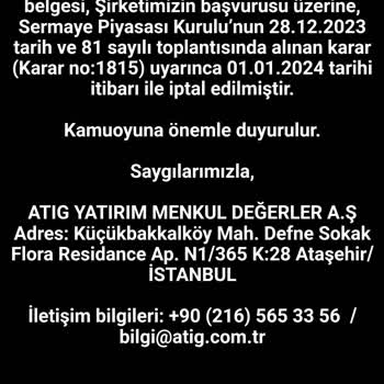 Atig Menkul'e Ulaşamıyorum