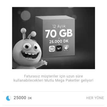 Turkcell Mutlu Mega 70 İptal