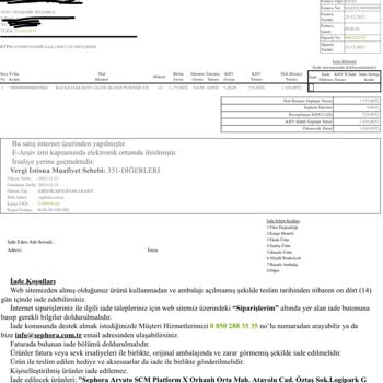 Sephora İade Problemi 20 Gündür Aynı Yalan