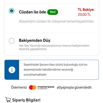 Vodafone Pay Harcama Sorunu Çözümsüz