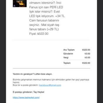 Taş Heykel (tasheykel.com) Gizli Ücret Ve Eksik Ürün Hayal Kırıklığı