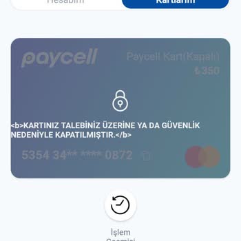 Paycell Kartıma Ve Parama Ulaşamıyorum