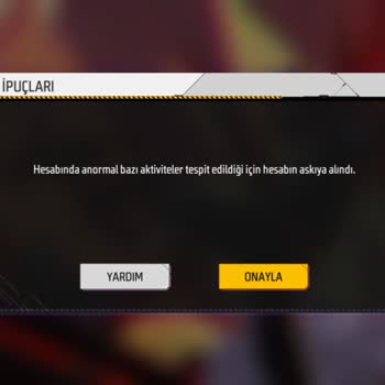 Garena Free Fire Oyun Hesabımın Banı Kaldırılması İçin Yardım Talebi
