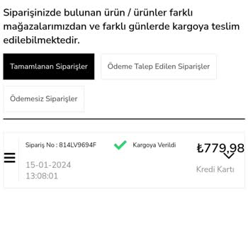 Çetinkaya İnternet Mağazası Gelmeyen Ürün