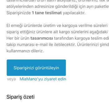 MiaMano Kırık Gelen Ürünün Ücretini İade Etmiyor
