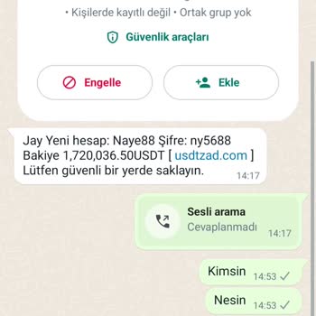 Tether Yabancı Numaradan Gelen Şifre Hesap
