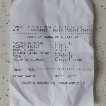 Akbank ATM'den Yapılan Para Kesintisi