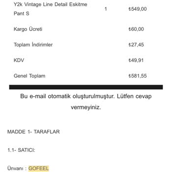 Gofeel Firması Şikayet Var