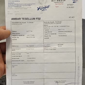 Superonline Posta Yolu İle Yapılan Modem İadesi Kabul Edilmiyor