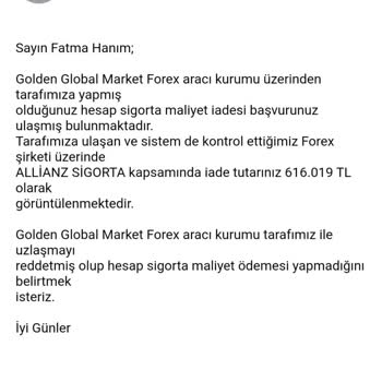 Golden Global Marketten Şikayetçiyim