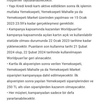 Yapı Kredi Bankası World Kampanya Kazanımı Yüklenmedi