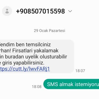 Betine.com Dan Farklı Numaralardan Gelen İstenmeyen SMS'ler