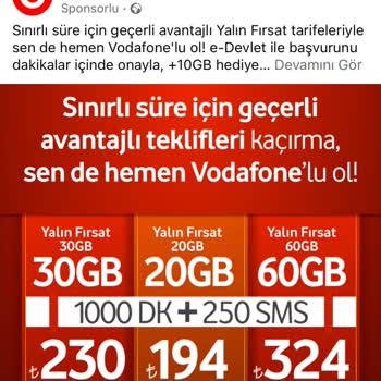 Vodafone Tarife Tanımı Hakkında