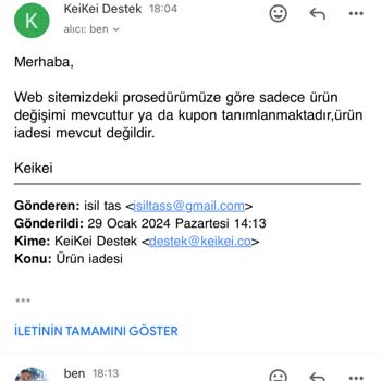 Keikei İade Almıyor Mağdur Ediyor