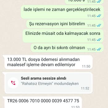 TÜRSAB Sapanca Ve K********'da Rezervasyon Sorunları Ve İade Talepleri
