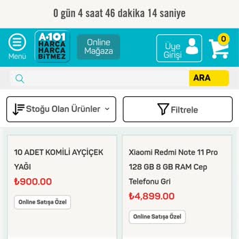 A101 İnternetten Alışverişte Beklenmedik Sorun!
