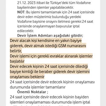 Vodafone Bireysel Hat Taşıma
