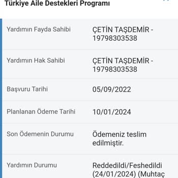 Aile ve Sosyal Hizmetler Bakanlığı Sosyal Yardım Desteğim Kesildi