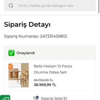 Bella Maison 2 Aydır Ürün Teslim Etmiyorlar Ve Türlü Türlü Bahaneler İletiyorlar