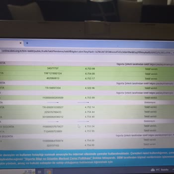 Sigorta Bilgi ve Gözetim Merkezi Teklif Farklı, Talep Edilen Fiyat Farklı.