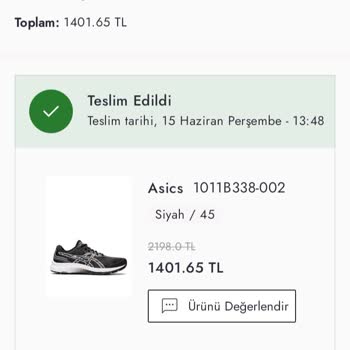 Asics Ayakkabı Yırtılması Ve İade Kabul Etmemesi
