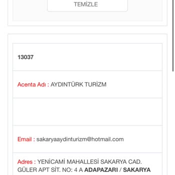 TÜRSAB Aydıntürk Sapanca 13037