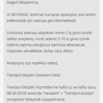 Trendyol İade Edilen Ürün Şikayeti