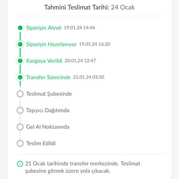 Trendyol Express Teslimatın Yapılmaması Ankara'da Kalması