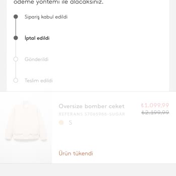 Mango Sebepsiz İptal Edilen Ürün